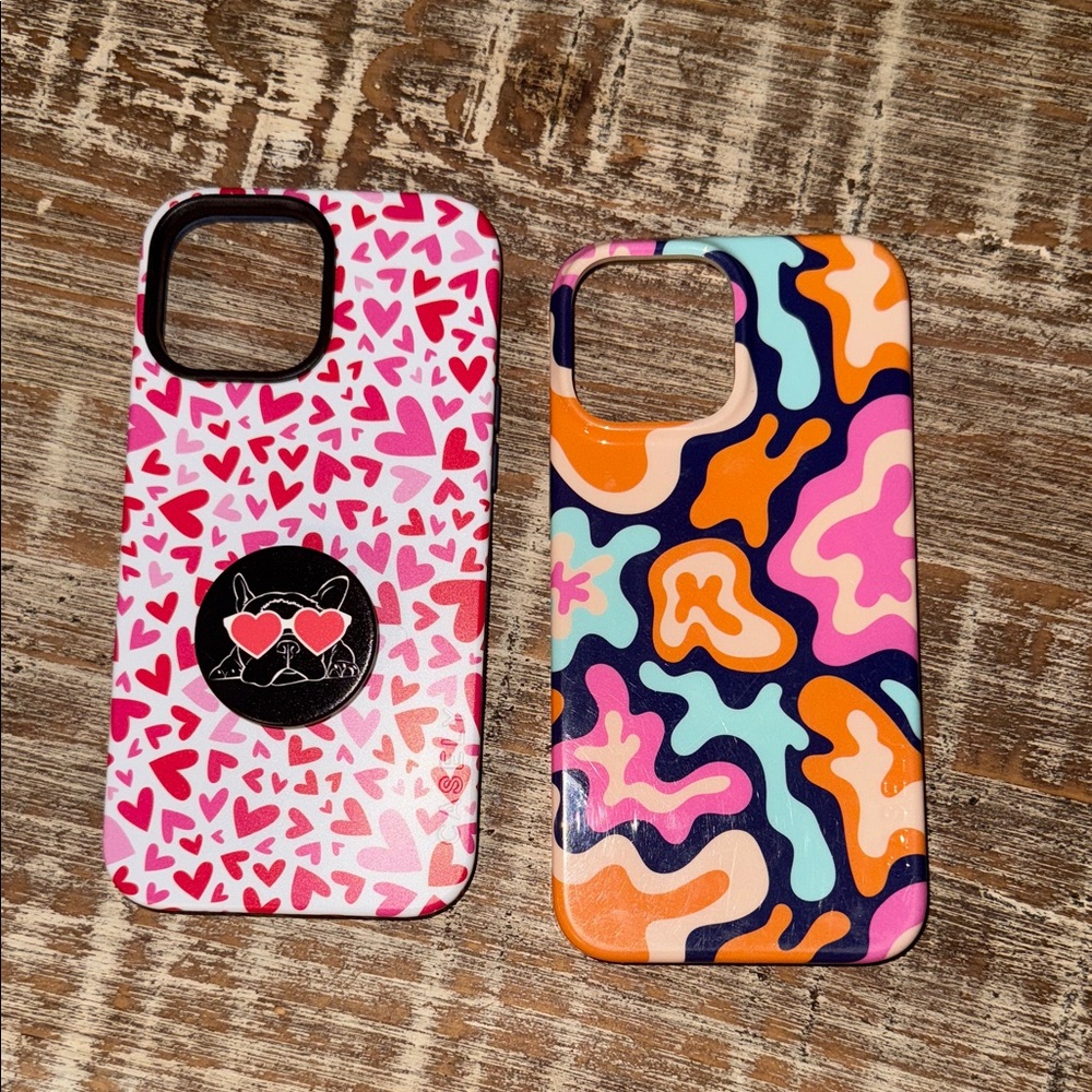 Vibrant Heart and Abstract Pattern Phone Cases